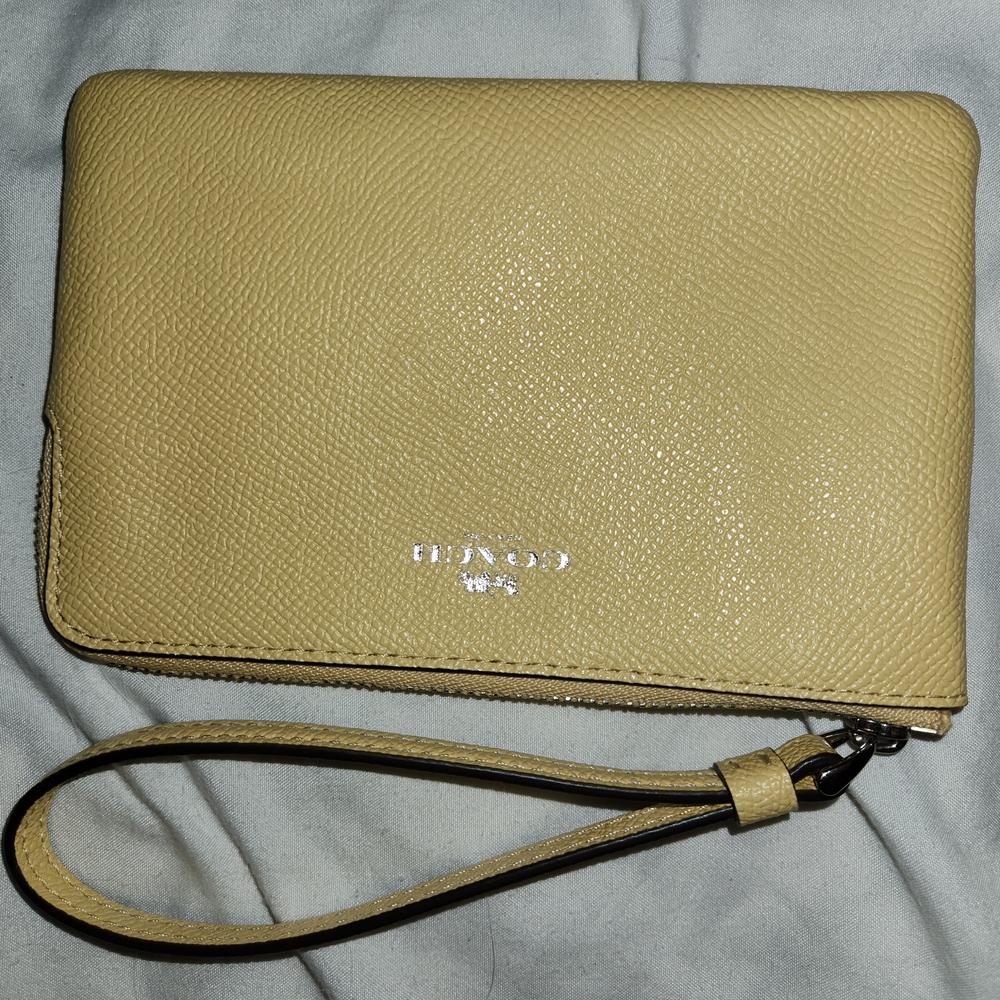 Coach Yellow Wristlet Clutch